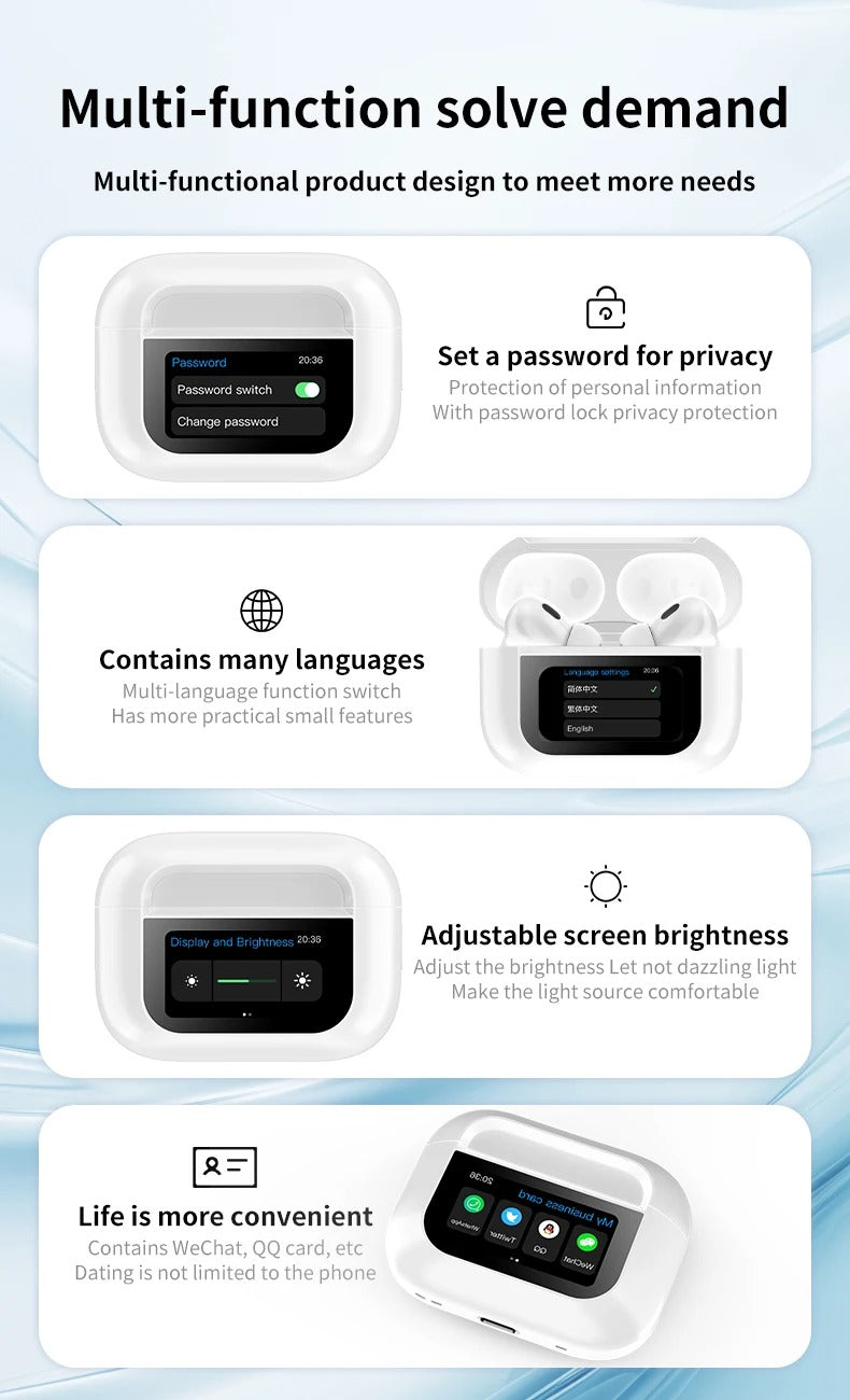A9 pro Lcd Touch Screen Airpods With Display Control