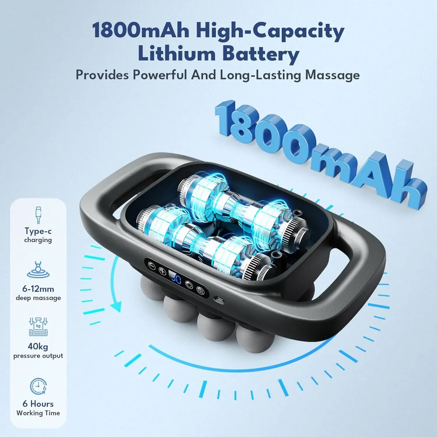 8 Head Massage Gun for Back, Shoulders, Legs, & Muscle Pain Relief