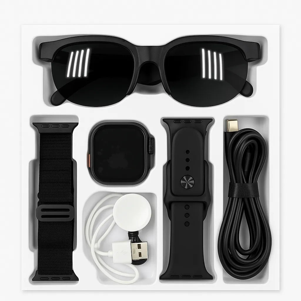 Smart Combo Set – Smartwatch + SunglasseS (6-in-1 Kit)