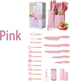 19 Pcs Kitchen Cooking Utensils and Knife Set with Block